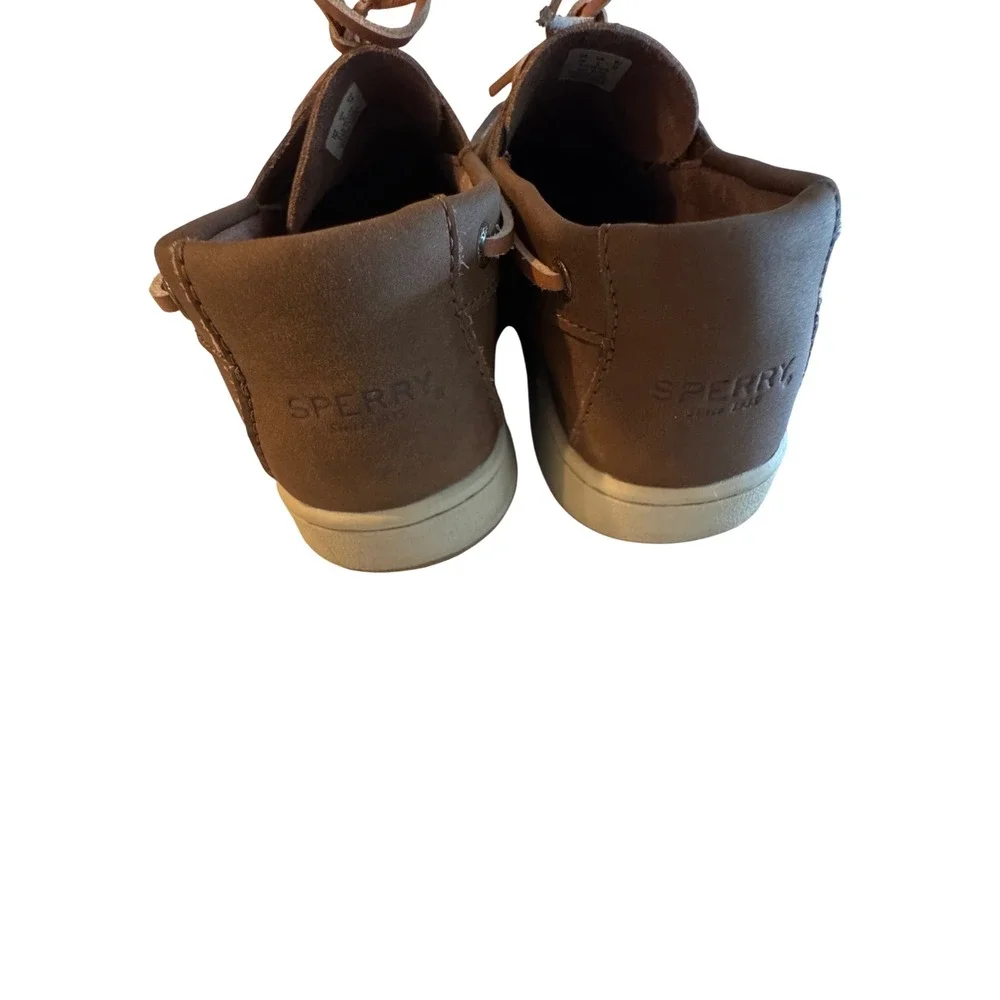 Sperry Top-Sider Mens Brown Leather Boat Shoes Loafers Moc Toe Classic Nautical